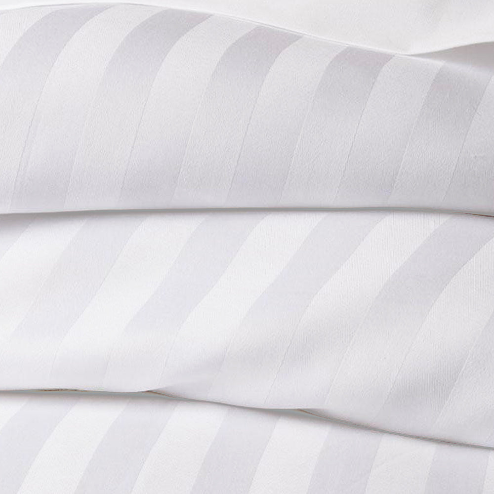 Deluxe Cottonrich Satin 3cm Stripe 250TC Flat Sheet