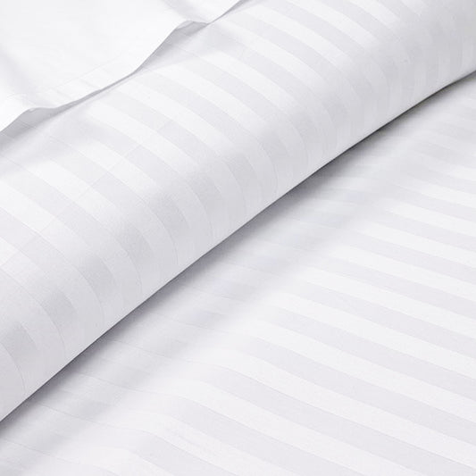 Suite 300TC 100% Cotton 1cm Satin Stripe Flat Sheet