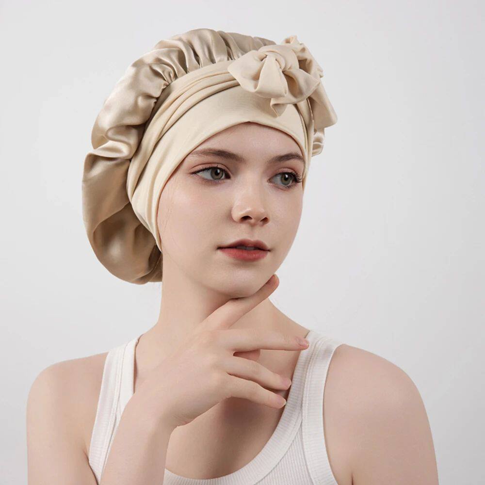 100% Double Layer Mulberry Silk Sleeping Bonnet