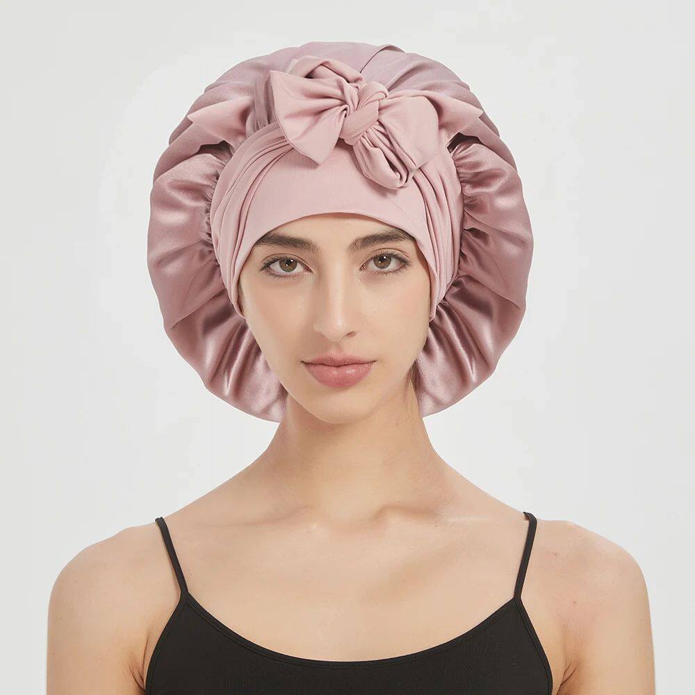 100% Double Layer Mulberry Silk Sleeping Bonnet